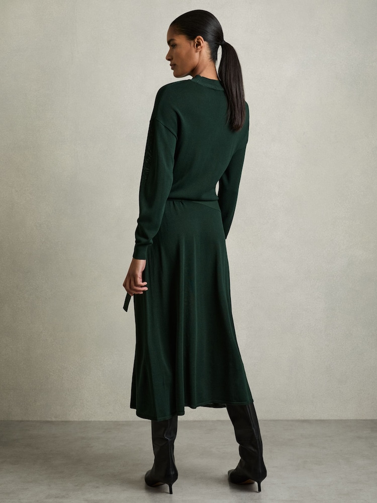 slim fit dress slacks Colette Sweetheart Midi Dress - Dark Sage main image 1