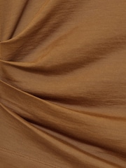 Reiss Ochre Sadie Shoulder-Pad Ruched Jersey Top - Image 7 of 7