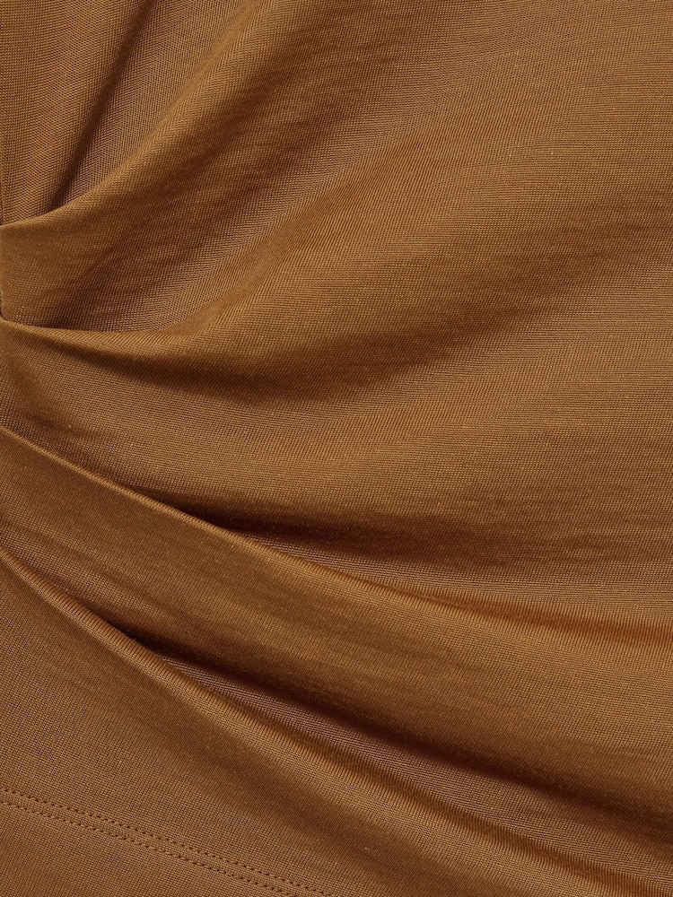 Reiss Ochre Sadie Shoulder-Pad Ruched Jersey Top - Image 7 of 7