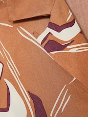 Reiss Rust Sandy Printed Cuban-Collar Shirt - Image 5 of 5
