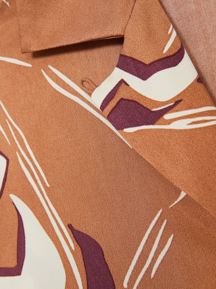 Reiss Rust Sandy Printed Cuban-Collar Shirt - Image 5 of 5