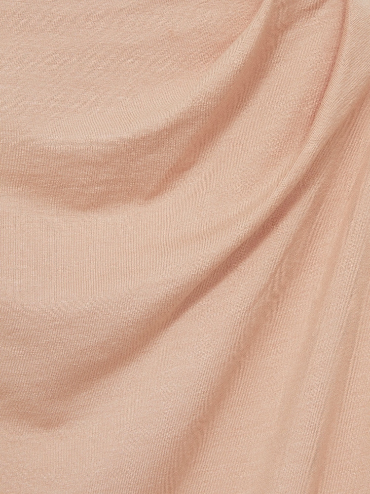 Reiss Blush Daisy Draped Jersey Long-Sleeve Top - Image 5 of 5