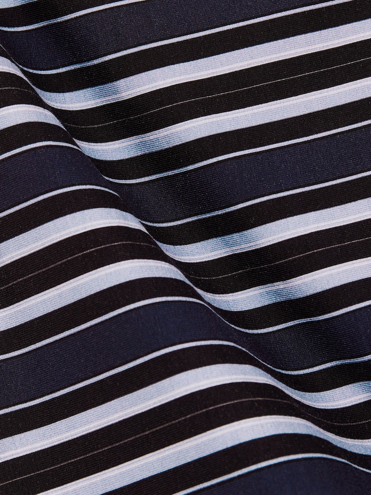 Reiss Blue Dillon Stripe-Print Draped Top - Image 6 of 6