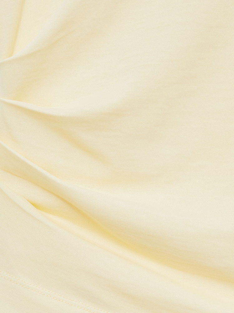 Reiss Buttermilk Sadie Shoulder-Pad Ruched Jersey Top - Image 6 of 6