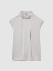 Reiss Grey Dania High Neck Shell Top - Image 2 of 5
