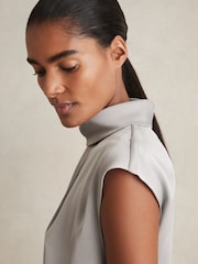 Reiss Grey Dania High Neck Shell Top - Image 3 of 5