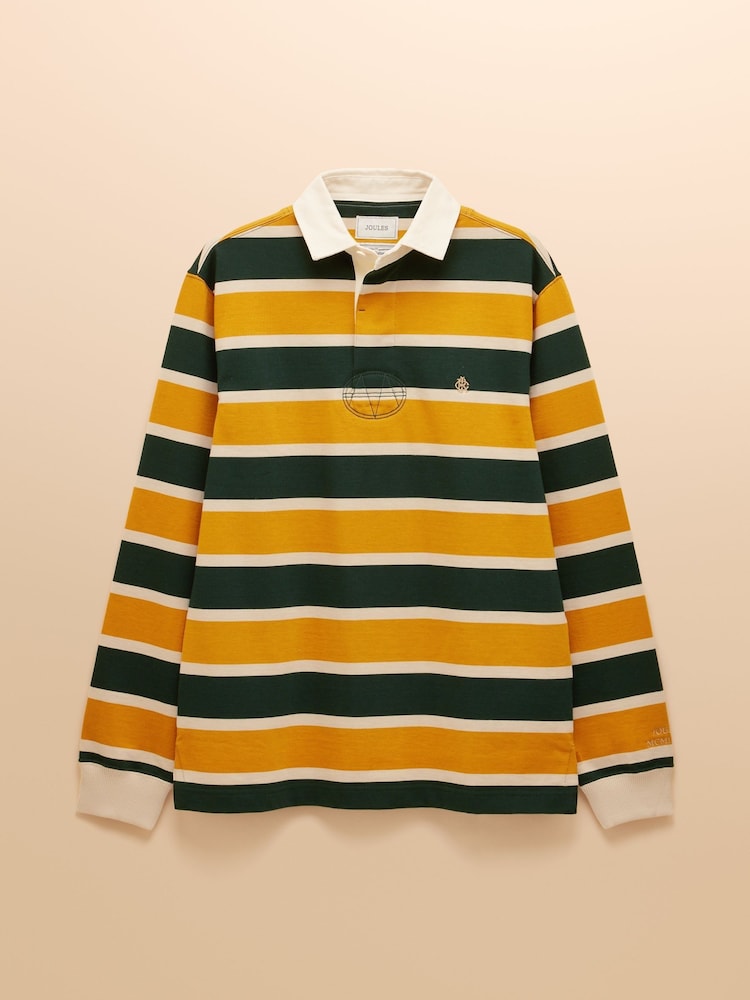 Joules Rugby Club Green/Yellow Long Sleeve Shirt - Image 8 of 8