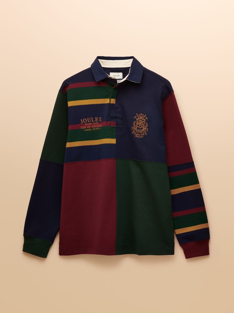 Joules Harlequin Rugby Club Multi Long Sleeve Shirt - Image 11 of 11