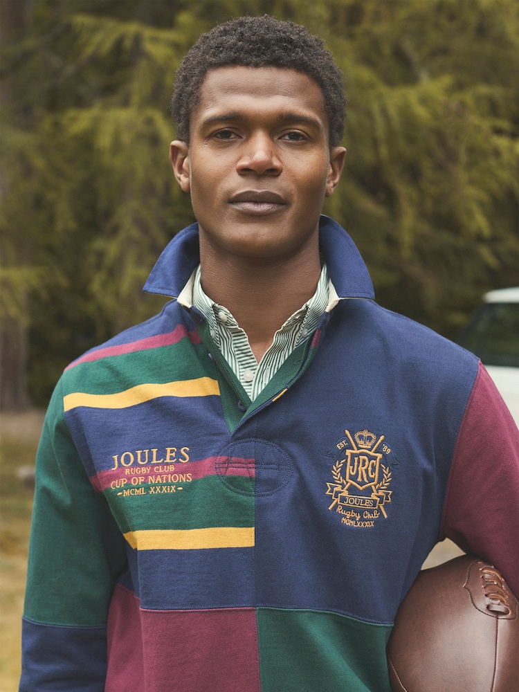 Joules Harlequin Rugby Club Multi Long Sleeve Shirt - Image 2 of 14