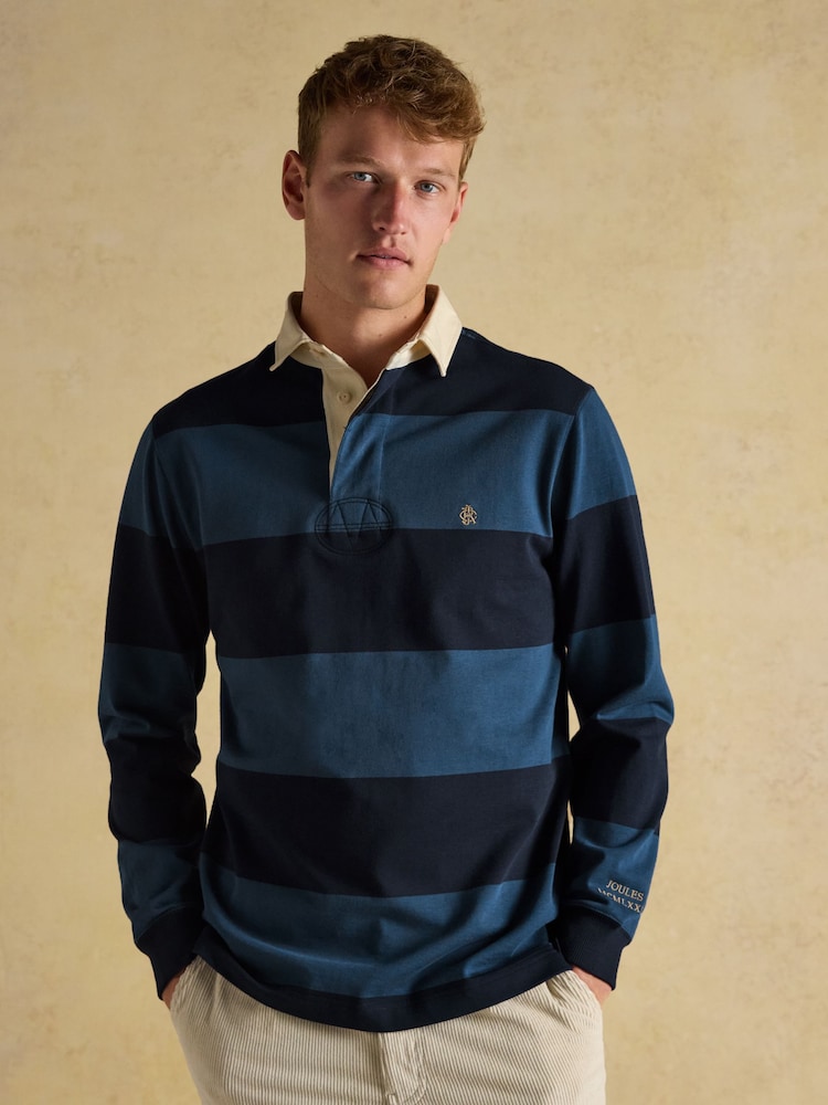 Joules Rugby Club Blue/Navy Long Sleeve Shirt - Image 1 of 8 Joules Rugby Club Blue/Navy Long Sleeve Shirt - Image 1 of 8