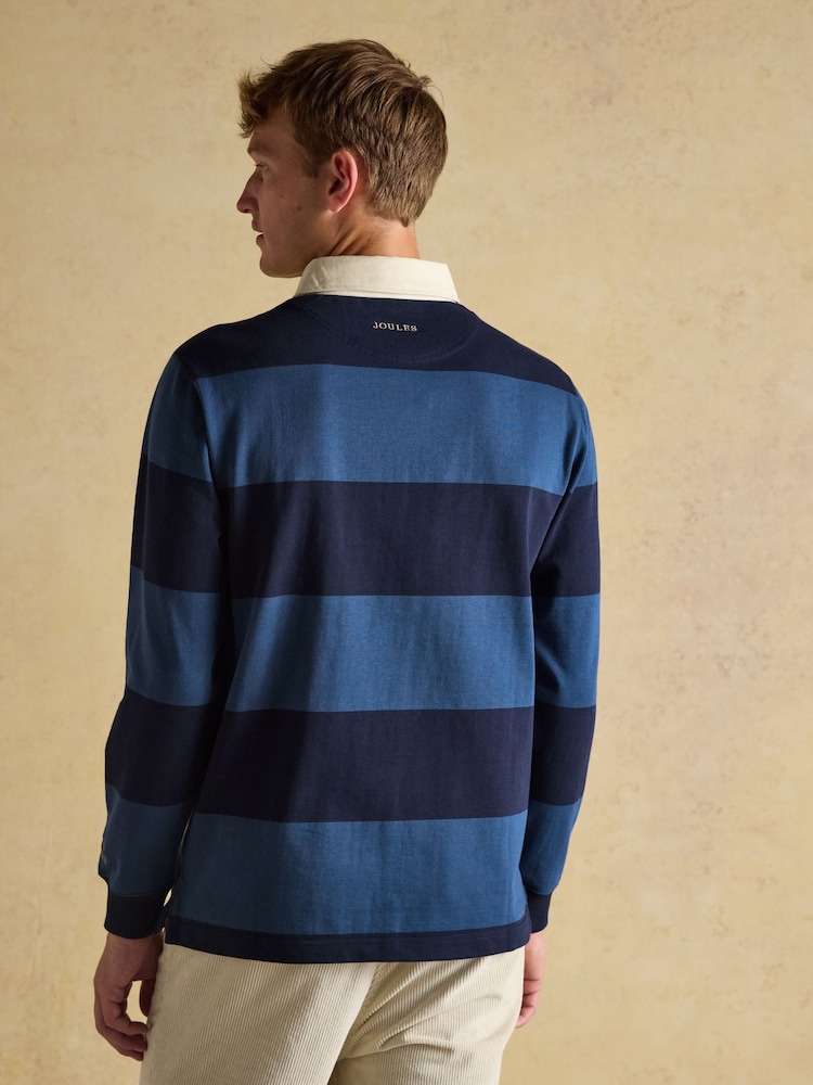 Joules Rugby Club Blue/Navy Long Sleeve Shirt - Image 2 of 8 Joules Rugby Club Blue/Navy Long Sleeve Shirt - Image 2 of 8
