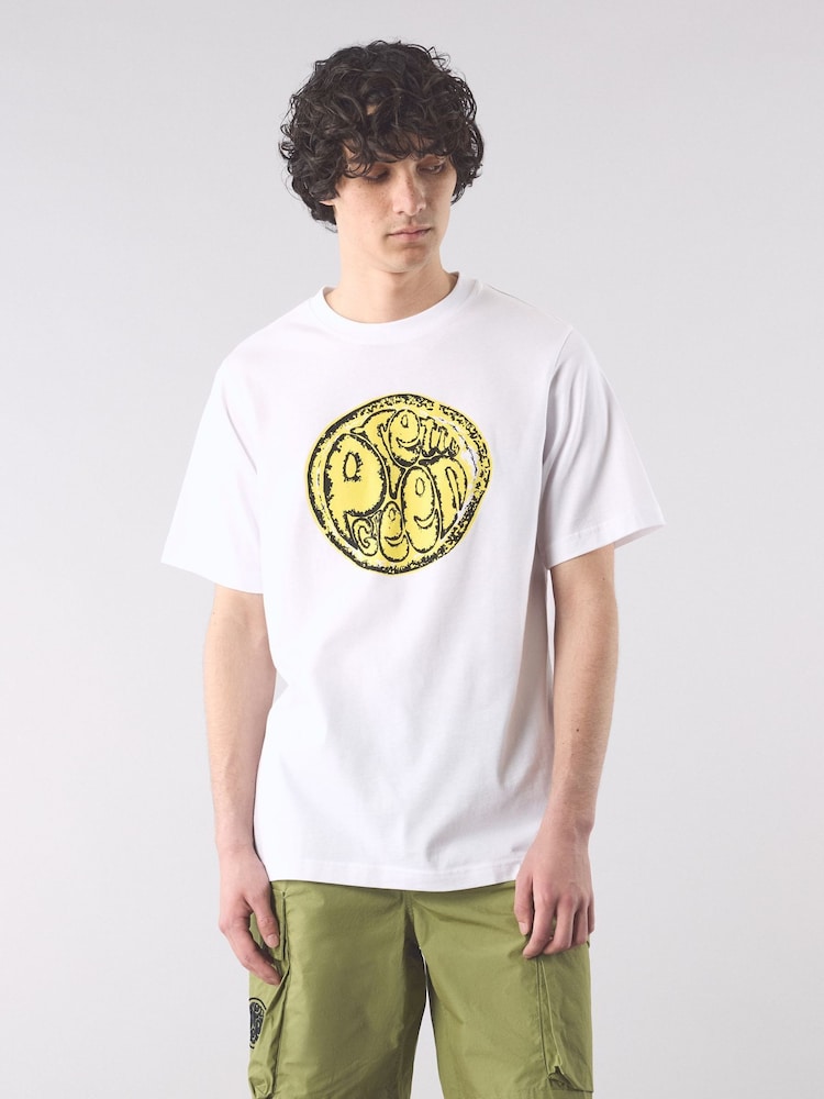 Pretty Green Citrus Sunshine Short White Sleeve T-Shirt - Imagen 1 de 3