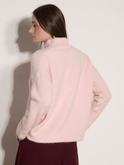 Apricot Pink Bouclé Knit Mock Neck Jumper - Image 2 of 4