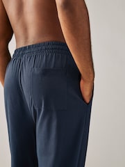 Navy Blue/Light Grey Cuffed Pyjama Bottoms Set 2 Pack - Image 7 of 12