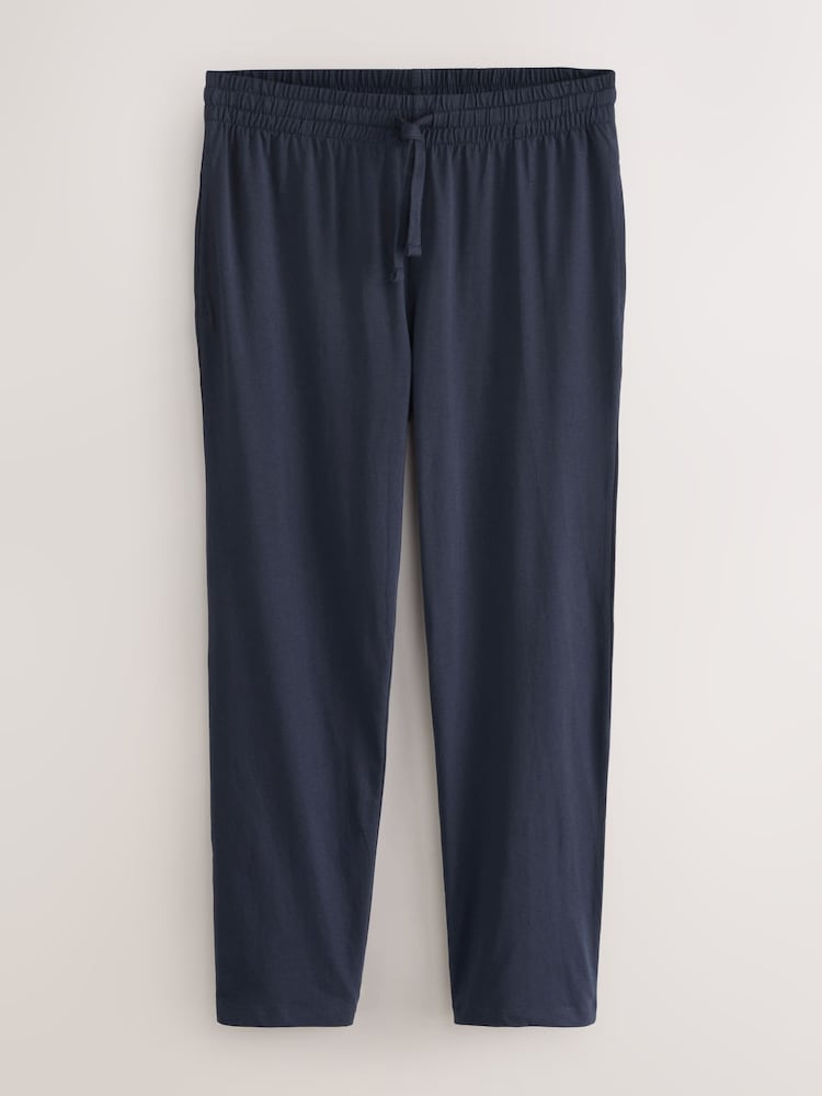 Navy Blue/Light Grey Open Hem Pyjama Bottoms Set 2 Pack - Image 2 of 5