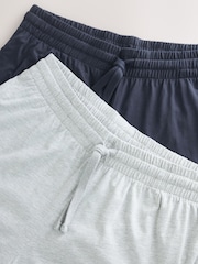 Navy Blue/Light Grey Open Hem Pyjama Bottoms Set 2 Pack - Image 9 of 10