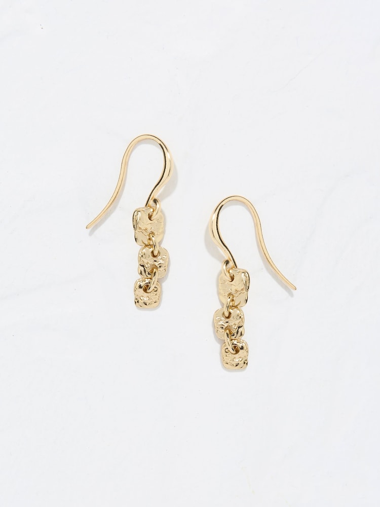 FatFace Gold Tone Triple Circle Drop Earrings - Image 1 of 2