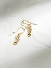 FatFace Gold Tone Triple Circle Drop Earrings - Image 2 of 2
