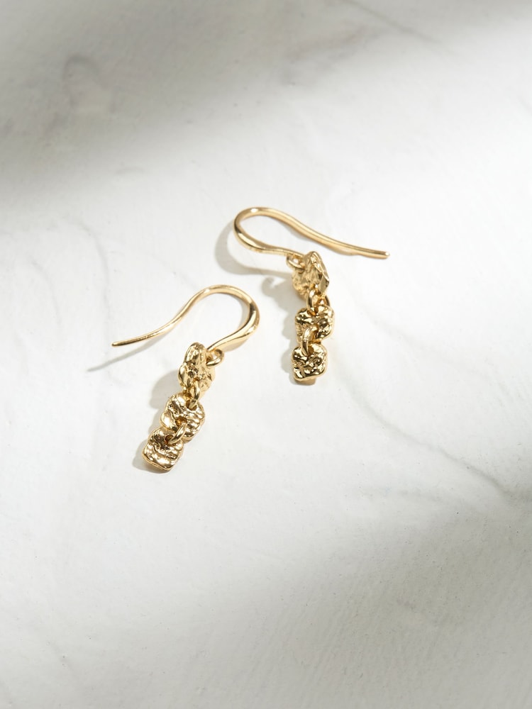 FatFace Gold Tone Triple Circle Drop Earrings - Image 2 of 2