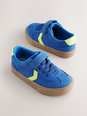 Cobalt Blue Standard Fit (F) Touch Fastening Elastic Lace Trainers - Image 1 of 5
