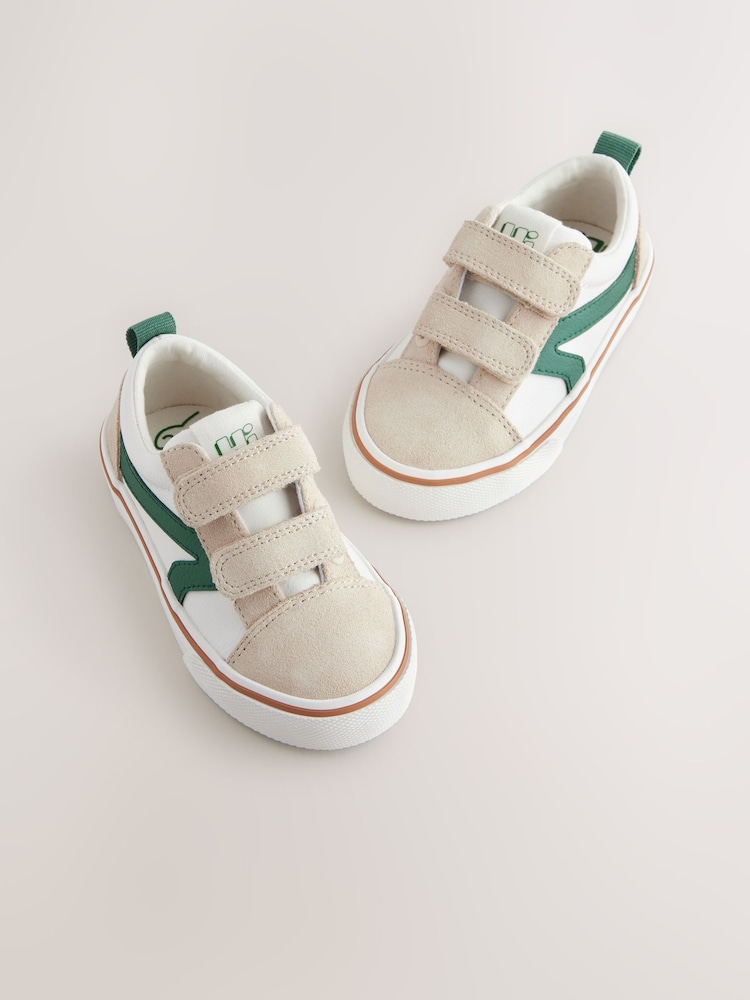 White/Green Standard Fit (F) Touch Fastening Skate Trainers - Image 1 of 5