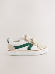 White/Green Standard Fit (F) Touch Fastening Skate Trainers - Image 2 of 5