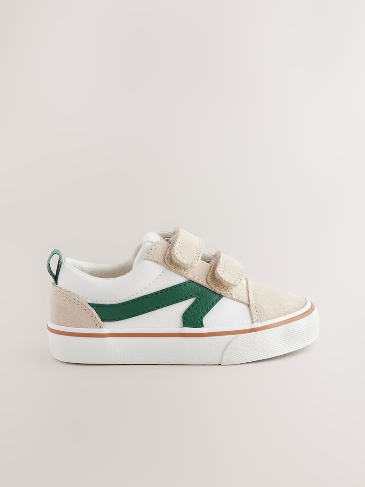 White/Green Standard Fit (F) Touch Fastening Skate Trainers - Image 2 of 5