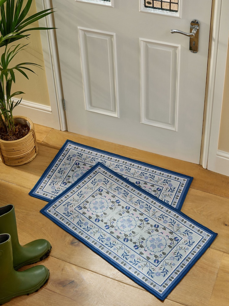 Set of 2 Washable Bridget Floral Doormats - Bild 1 von 6