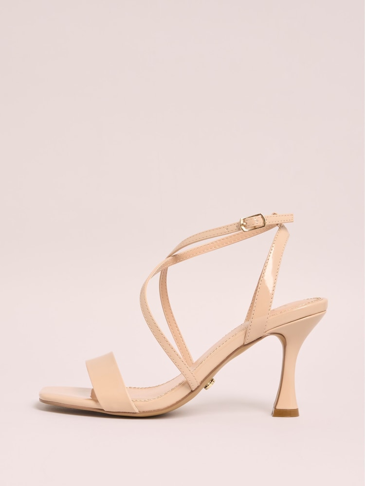 Lipsy Nude Standard Fit Mid Heel Cross Over  Faux Leather Strappy Sandals - Image 5 of 5