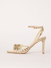 Lipsy Gold Wide Fit High Heel Knot Multi Strap Faux Leather Sandals - Image 5 of 5