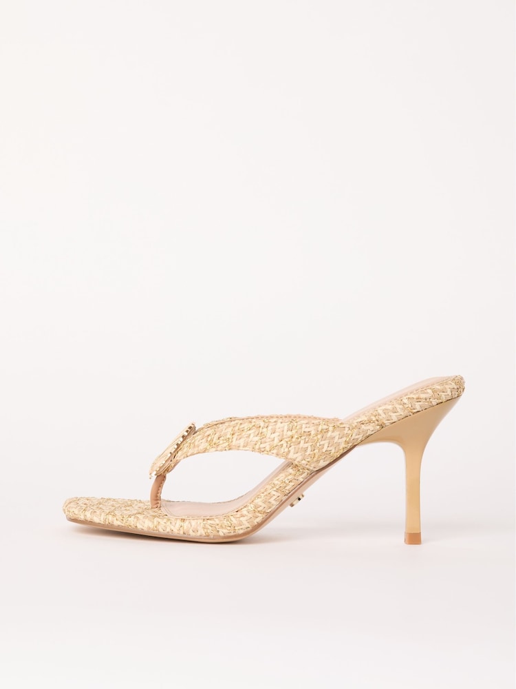 Lipsy Raffia Shell Flip Flop Heeled Sandals - Bild 5 von 5 Lipsy Raffia Shell Flip Flop Heeled Sandals - Bild 5 von 5