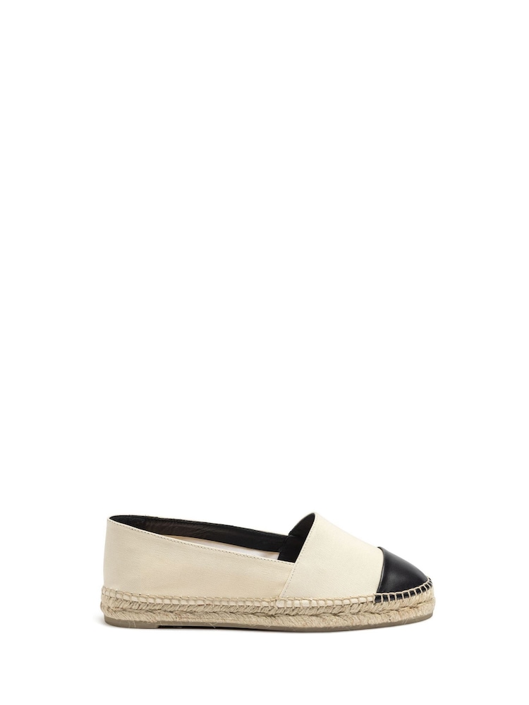 Castaner Cream Sflat Slip-On Leather Toe Espadrille - Image 1 of 3
