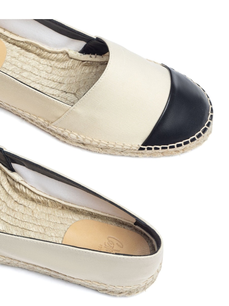 Castaner Cream Sflat Slip-On Leather Toe Espadrille - Image 3 of 3