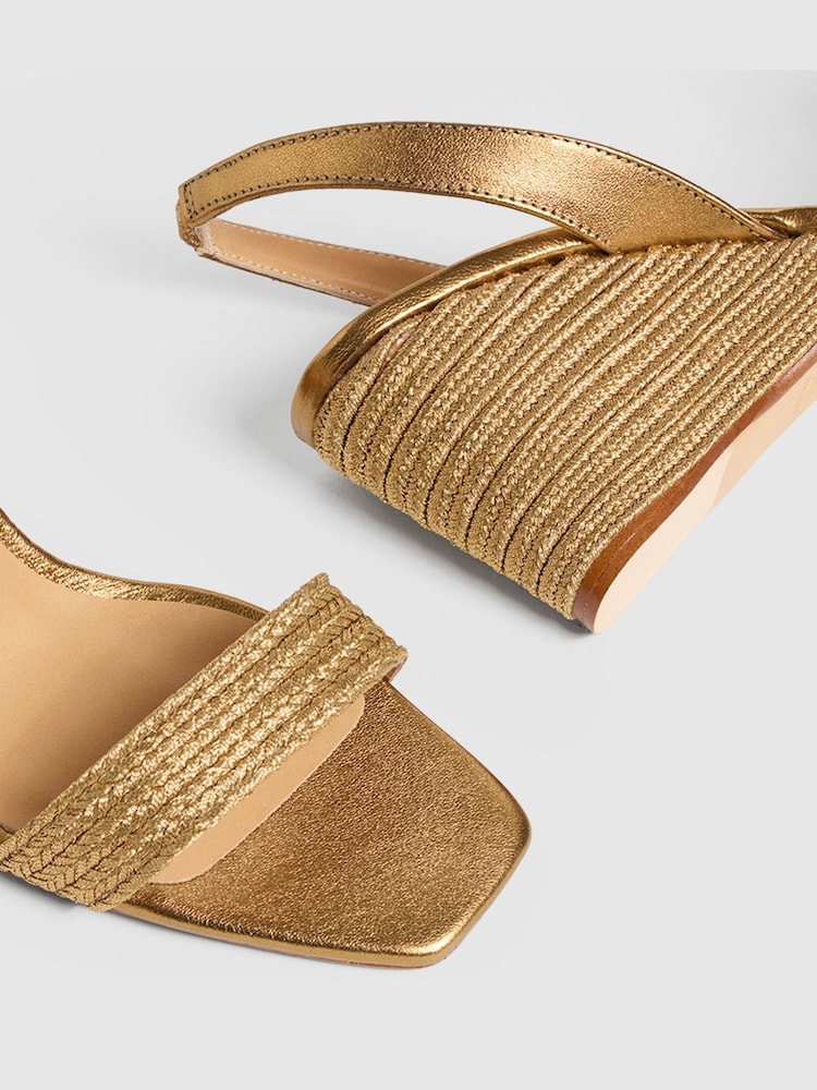 Castaner Gold Braided Wedge Sandals - Imagen 5 de 5
