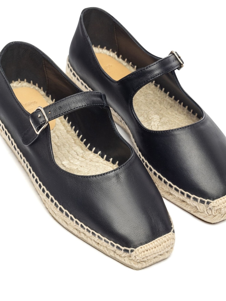 Castaner Leather Ballet Style Black Sandals - Image 3 of 3
