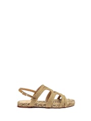 Castaner Gold Braided Flat Sandals Espadrilles - Imagen 1 de 3