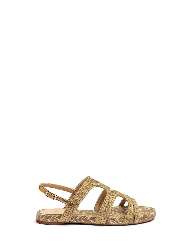 Castaner Gold Braided Flat Sandals Espadrilles - Imagen 1 de 3