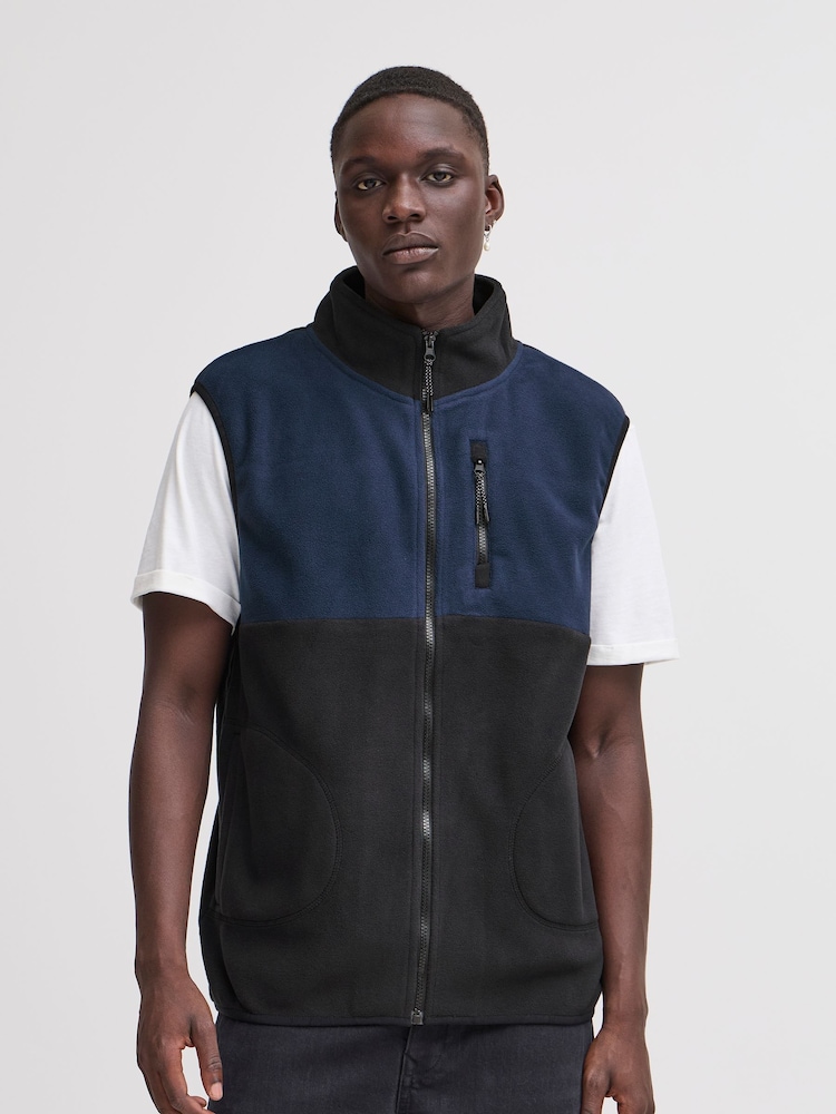 Blend Black Zip Through Fleece Gilet - Image 1 of 5