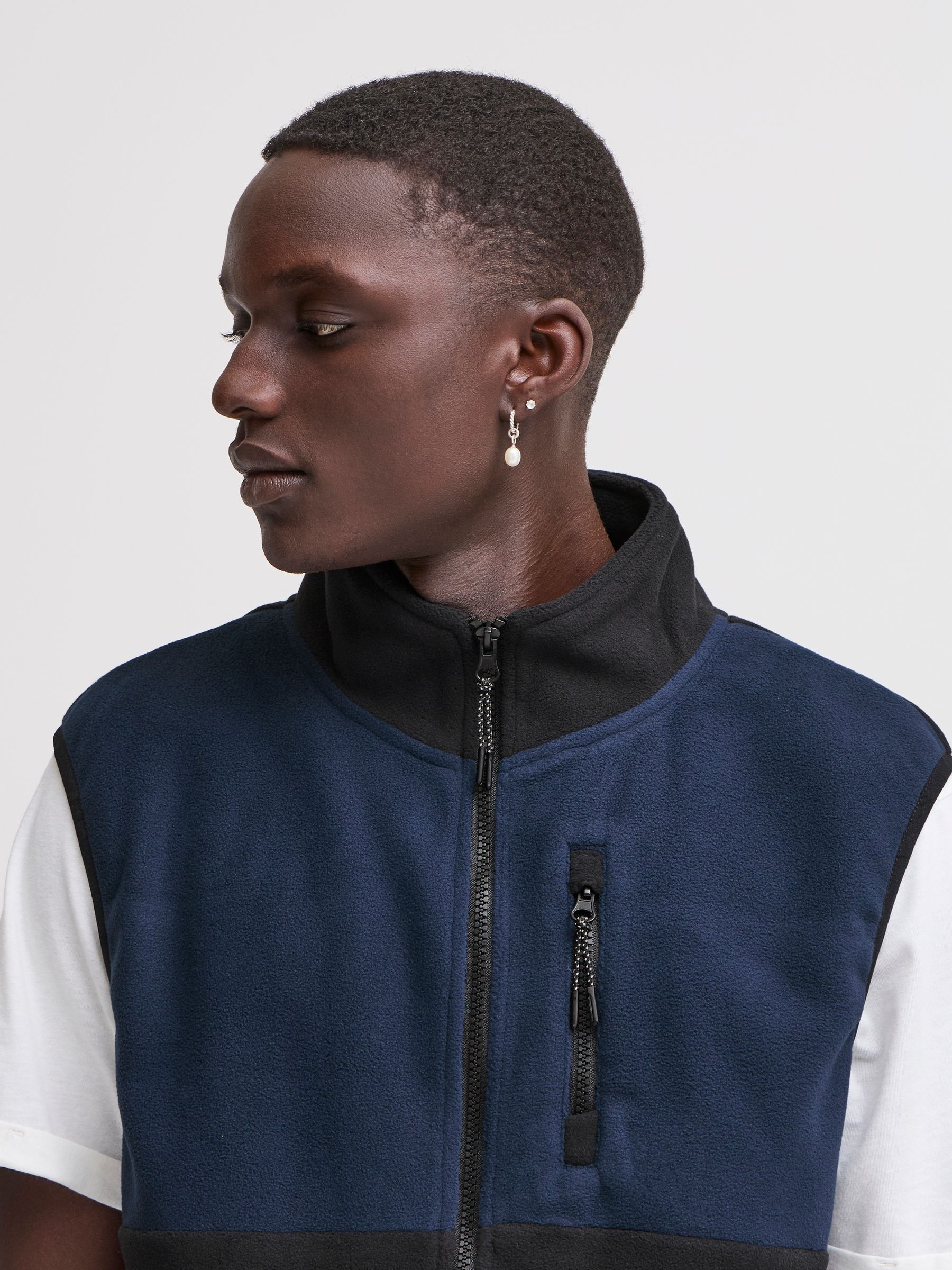 Buy Blend Black Zip Through Fleece Gilet from Next USA