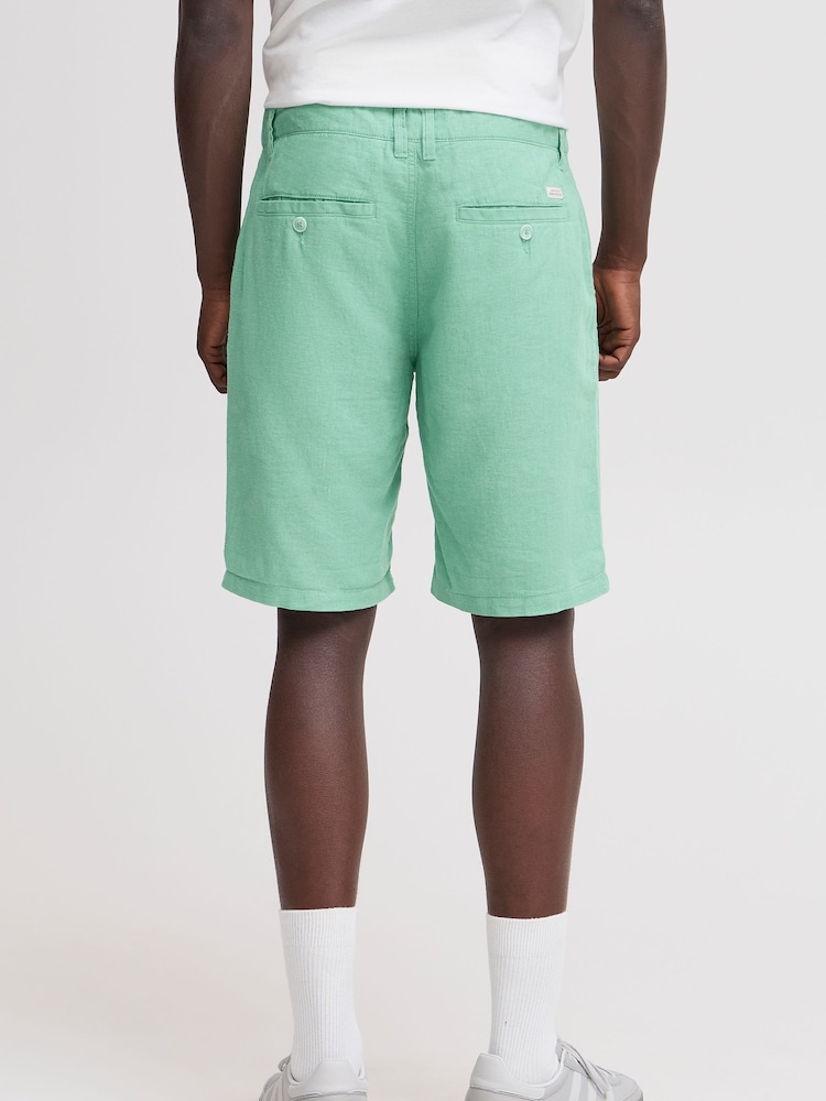 Blend Green Linen Mix Shorts - Image 2 of 5
