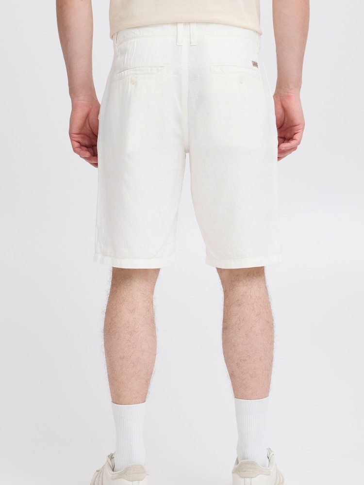 Blend White Linen Mix Shorts - Image 2 of 5