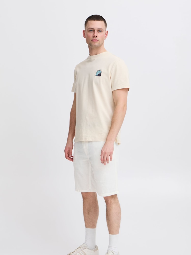 Blend White Linen Mix Shorts - Image 3 of 5