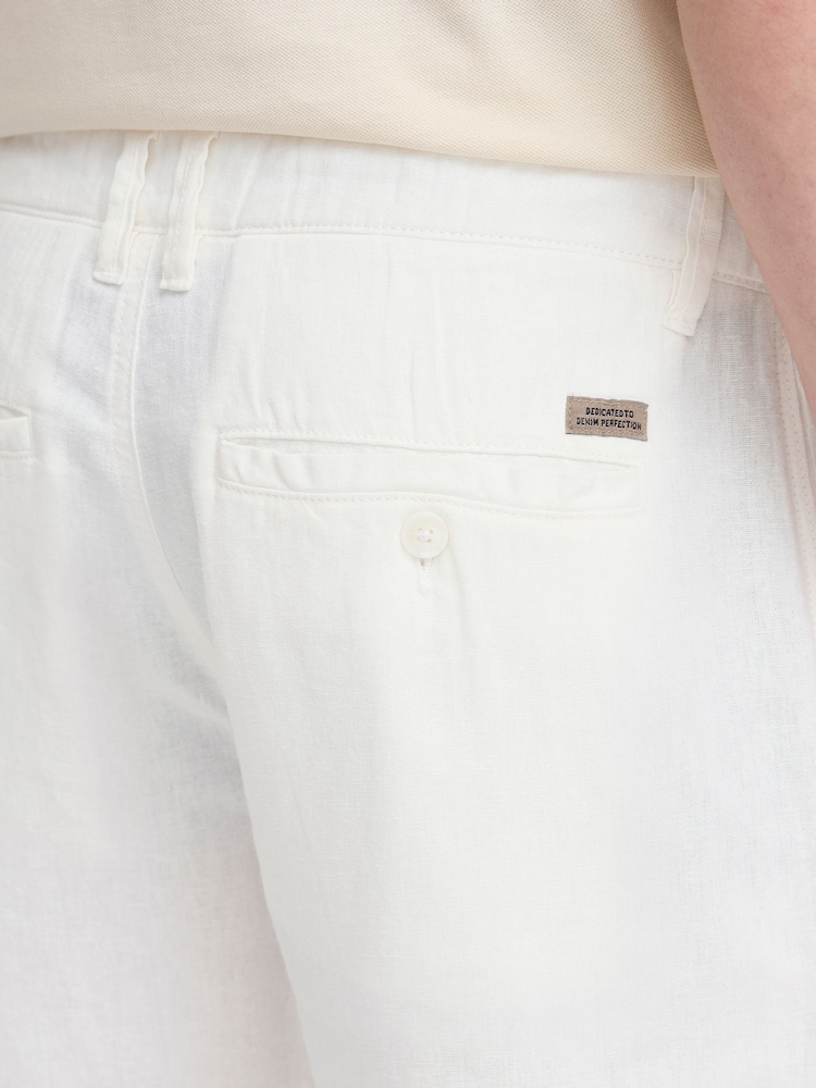Blend White Linen Mix Shorts - Image 4 of 5
