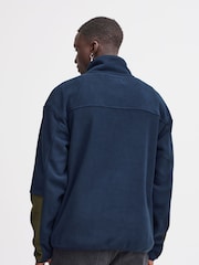 Blend Blue Colour Block Zip Through Fleece - Image 2 of 5