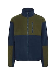 Blend Blue Colour Block Zip Through Fleece - Image 5 of 5