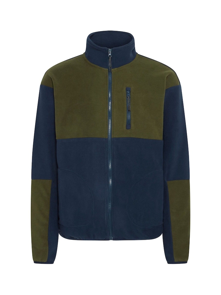 Blend Blue Colour Block Zip Through Fleece - Image 5 of 5