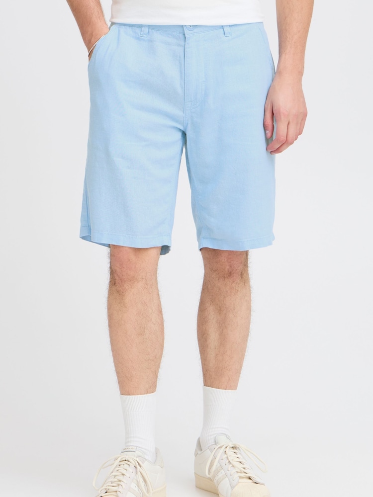 Blend Blue Linen Mix Shorts - Image 1 of 5