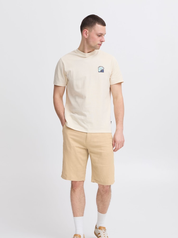 Blend Cream Linen Mix Shorts - Image 4 of 5