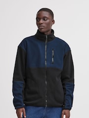 Blend Black Colour Block Zip Through Fleece - Image 1 of 5
