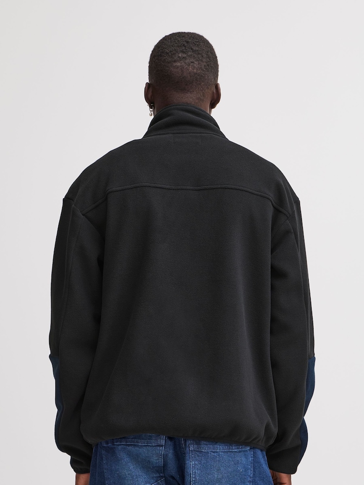 Blend Black Colour Block Zip Through Fleece - Image 2 of 5